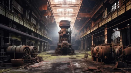 Foto auf Acrylglas An abandoned bankrupt factory © didiksaputra