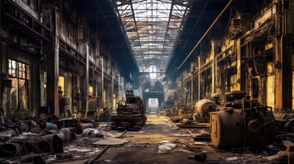 An abandoned bankrupt factory - obrazy, fototapety, plakaty