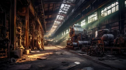 Foto auf Alu-Dibond An abandoned bankrupt factory © didiksaputra