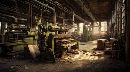 Deurstickers An abandoned bankrupt factory © didiksaputra