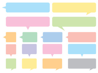 角丸 四角 吹き出し フレーム セット/ パステルカラー