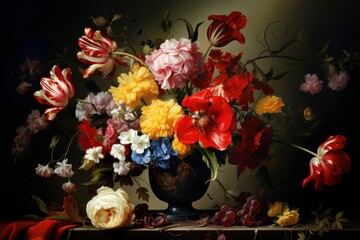 Nature's Canvas: A Bouquet with an Artistic and Uncommon Flower Placement
