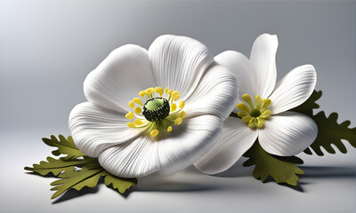 Obraz premium Elegant Anemone Ribbon Crafts.(Generative AI)