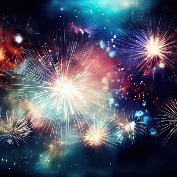 a fireworks display with fireworks in the background and a picture of a fireworks display. 
Generative AI 
