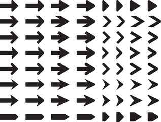 モノクロの矢印のベクターイラストセット
