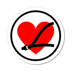 ISO Circle Sign: Buckle Up with Heart and Seat Belt Symbol
