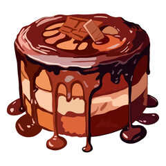 chocolate cake isolated on white