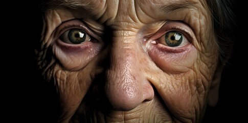 Portrait of elderly woman. Closeup view