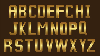 Golden elegant alphabet letters font