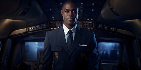 Pilot in cockpit