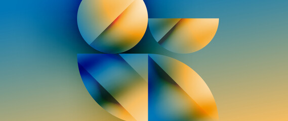 Essence of minimalism - metallic circles and squares converge upon canvas, study in restraint. The play of light on their surfaces forms subdued dance, epitomizing sophistication in simplicity