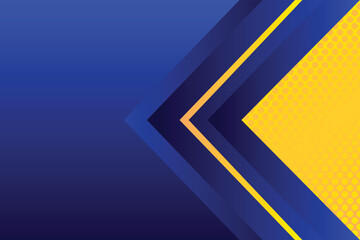 Blue arrow on a blue background with halftone dots. Vector illustration
