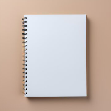 top view of closed spiral blank paper cover notebook