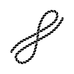 Black and white twisted and straight rope. rope vector illustration. Isolated against a blank background.
