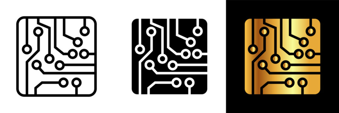 Electronic Circuit Icon, an icon representing an electronic circuit, symbolizing connectivity, technological innovation, and the intricate networks of electronic components powering modern devices.