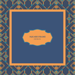 Sguare Frame Ethnic Patterns can be used for backgrounds, Clothing, Fabric, Batik, Knitwear, Embroidery, Ikkat, Pixel pattern. Traditional design.