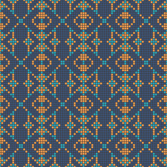Seamless Geometric Ethnic Patterns can be used for backgrounds, Clothing, Fabric, Batik, Knitwear, Embroidery, Ikkat, Pixel pattern. Traditional design.
