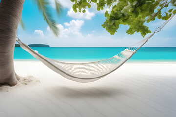 white hammock on the beach
