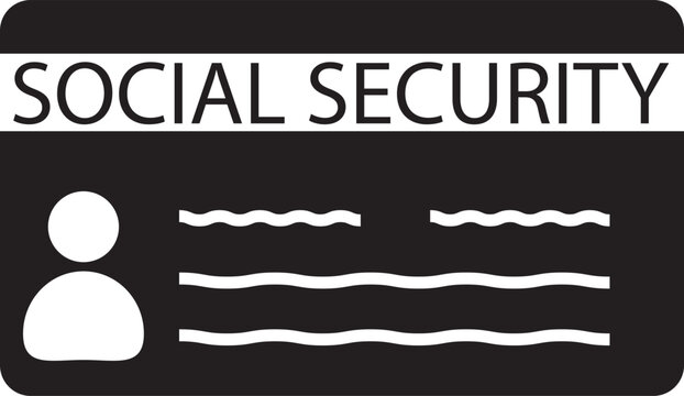Social security card icon. Social security card number sign. flat style.