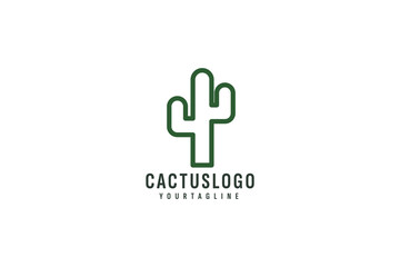 Cactus logo vector icon illustration