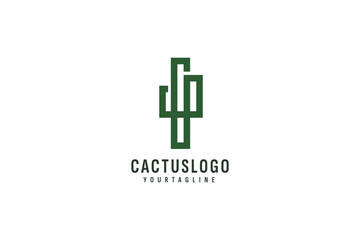 Fototapeta premium Cactus logo vector icon illustration