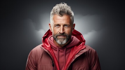 Fototapeta premium Handsome man with beard facing the camera. Made with Generative AI.