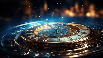 Time clock zodiac closeup abtract background