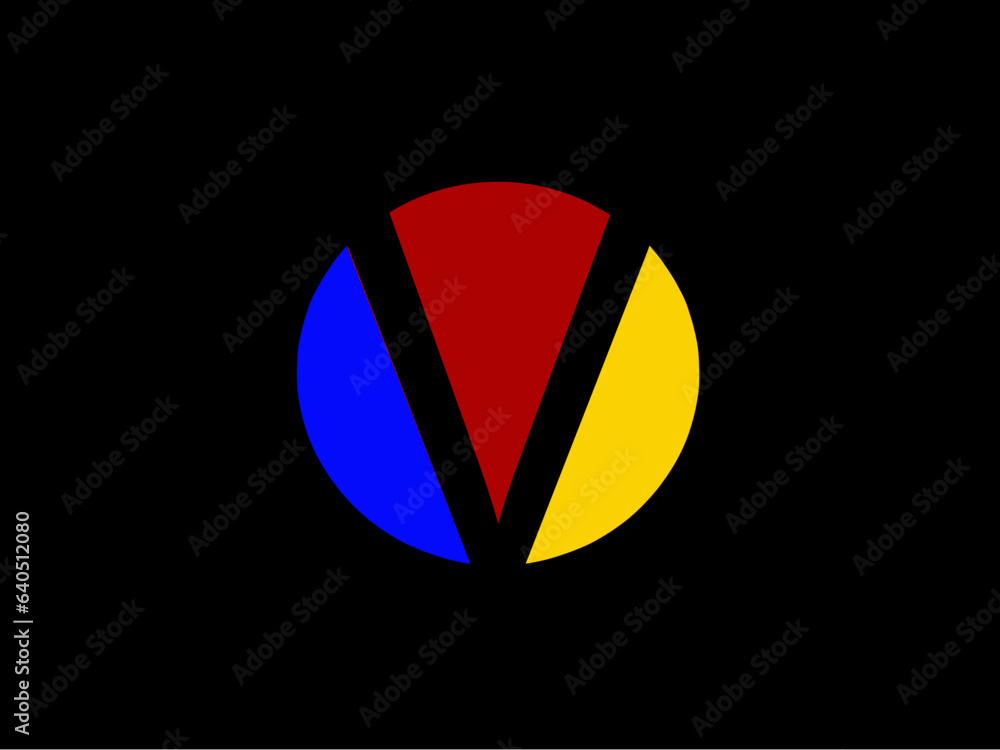 Fototapete v letter logo design in vector format. easy to edit and customize.