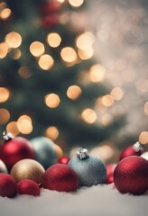 Merry Christmas Poster With Ornaments