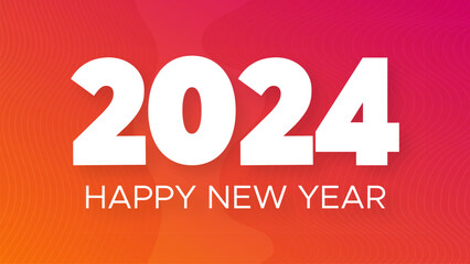 2024 Happy New Year on colorful background
