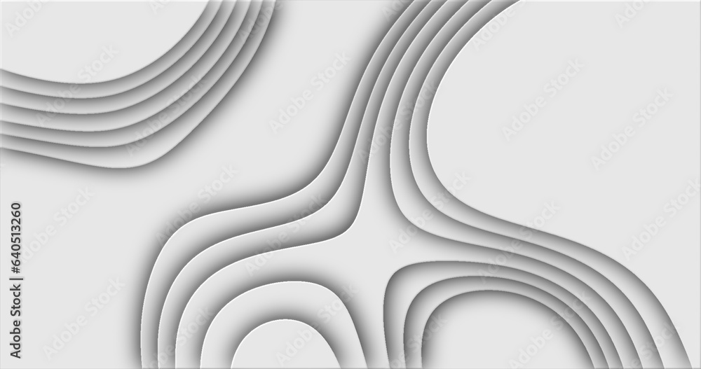 Poster white cut curve abstract background pattern of lines and waves