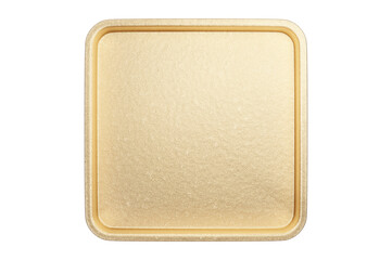 3d illustration. Gold rcangle button with frame .	