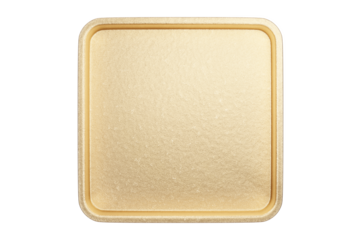 3d illustration. Gold rcangle button with frame .	