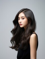 Fototapeta premium Beautiful female model hair woman girl