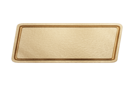 3d illustration. Gold rcangle button with frame . buton transparent background.