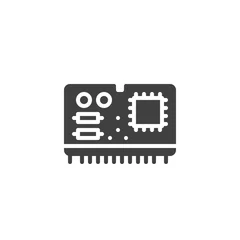 Zelfklevend Fotobehang Circuit board with chip vector icon © alekseyvanin