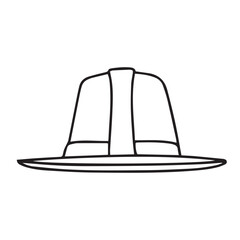 Minimal doodle hat isolated on white background. Vector illustration.