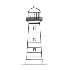 Lighthouse in doodle style isolated on white background. Vector illustration.