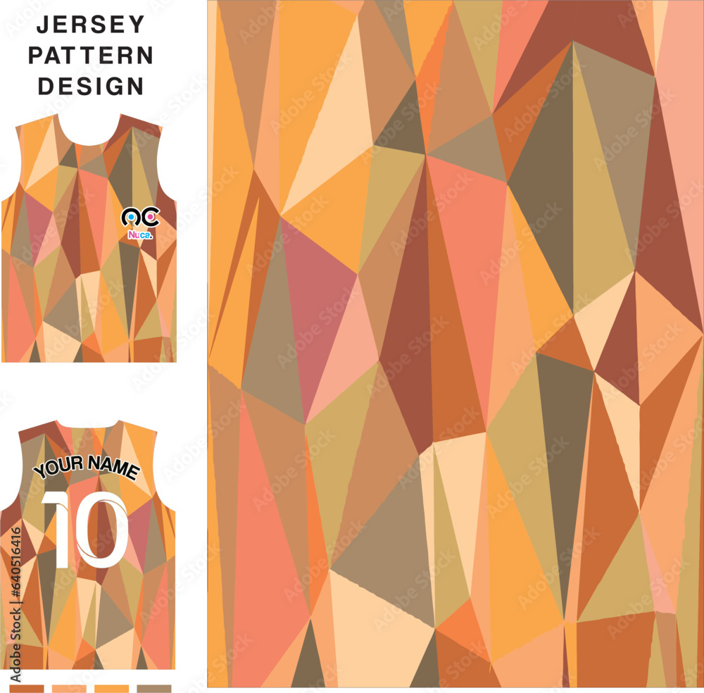 Wall mural Abstract triangle concept vector jersey pattern template for printing or sublimation sports uniforms football volleyball basketball e-sports cycling and fishing Free Vector. - Wall murals