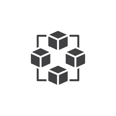 Obraz premium Blockchain technology vector icon