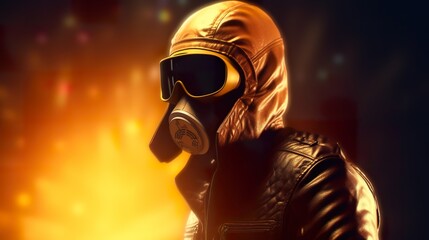 person in a leather aviator cap and goggles flying Ai Generate - obrazy, fototapety, plakaty