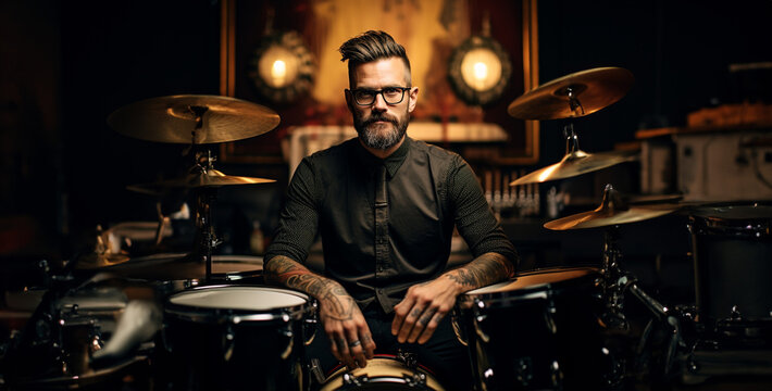 drummer in the studio handsome thirty five hd wallpaper