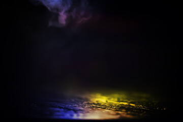 multicolor smoke on black background