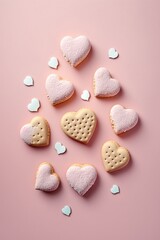 small decorative cookies to eat, in the shape of a heart to give to that special person you love