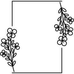 flower frame line art illustration