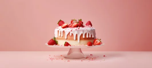 Foto op Plexiglas strawberry cake tart pie dessert pastry food, ai © Rachel Yee Laam Lai