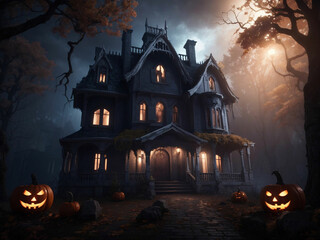 Fototapeta na wymiar illustration of a halloween concept dark background