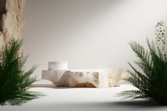 beautiful podium background abstract white studio nature stone shadow natural stand scene splay render column pillar product beauty grass pedestal ancient minimal cosmetic light