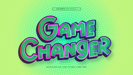 Game Changer Editable Retro Vintage Text Effect. Lettering graphic style