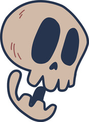 Skull head vector halloween illustration